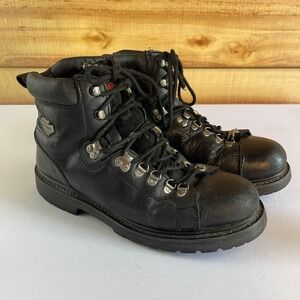 Harley‎ Davidson Dipstick Boots Mens 12 Black Leather Motorcycle Work Lace Up
